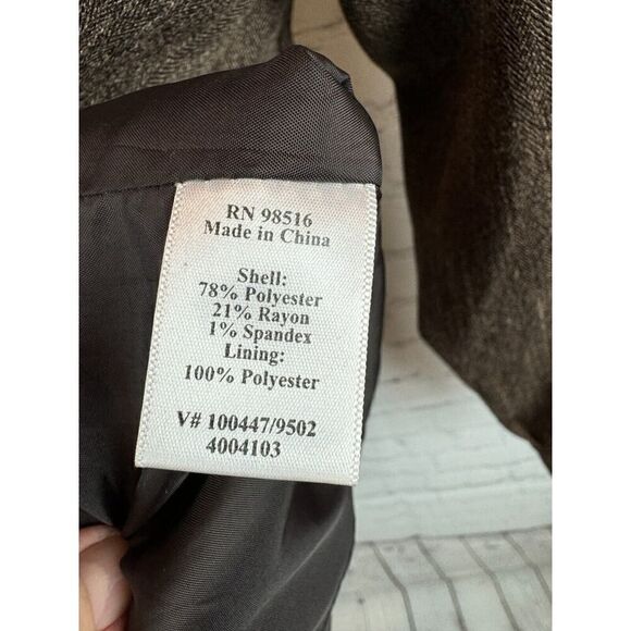 COLDWATER CREEK brown herringbone collared jacket blazer size 10 - Picture 8 of 9